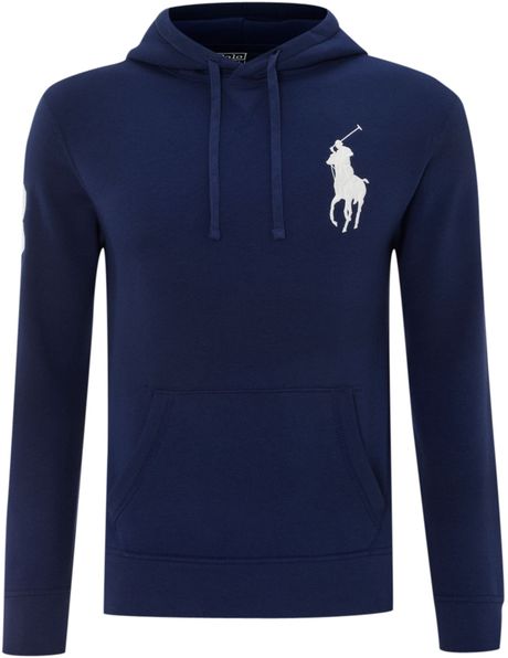 Polo Ralph Lauren Big Pony Hooded Sweater in Blue for Men (Navy) | Lyst