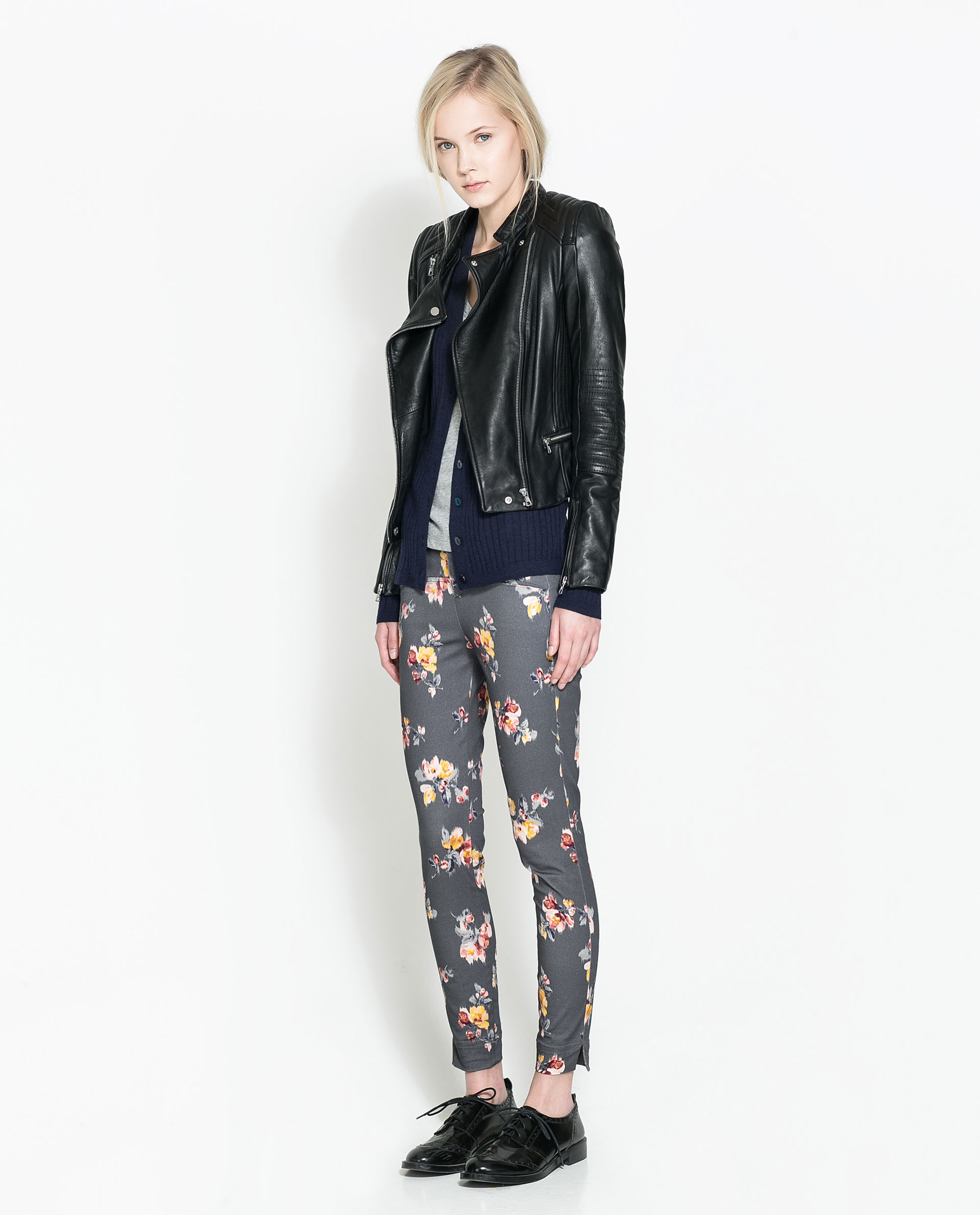 printed trousers zara