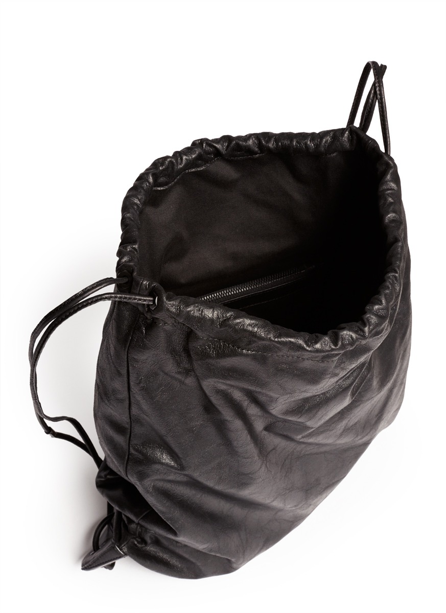 Lyst - Alexander Wang &#39;wallie&#39; Lamb Leather Gym Sack Backpack in Black for Men