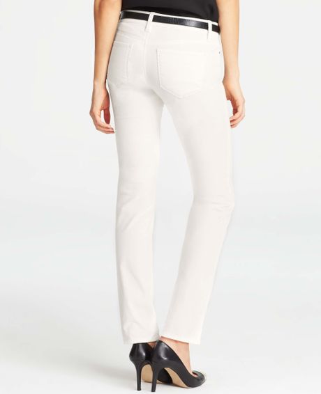 Ann Taylor Modern Slim Corduroy Pants in White (Winter White) | Lyst