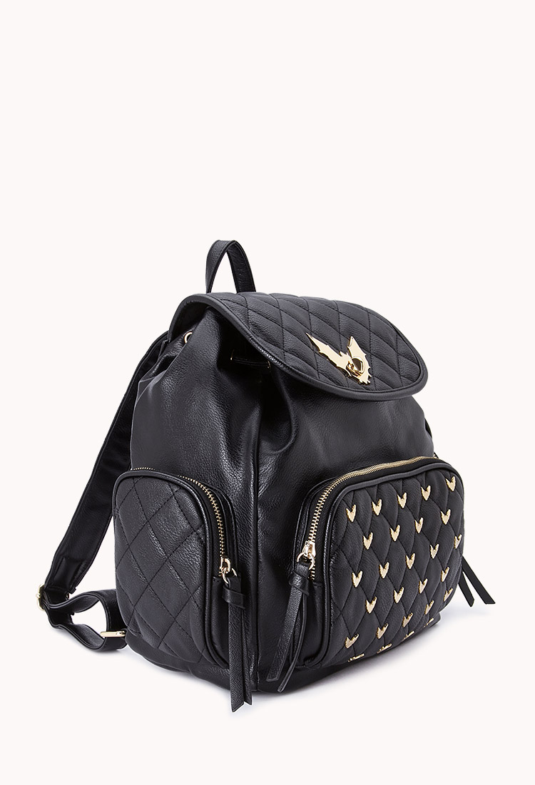 Lyst - Forever 21 Batty Babe Faux Leather Backpack in Black