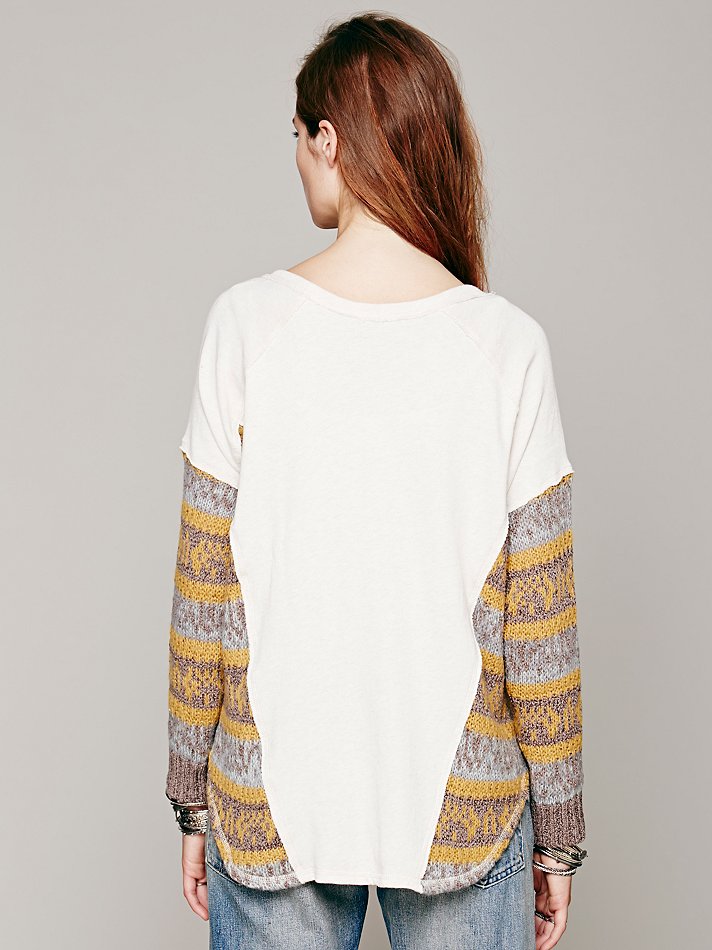 Lyst - Free people Sweater Pieced Pullover in Natural