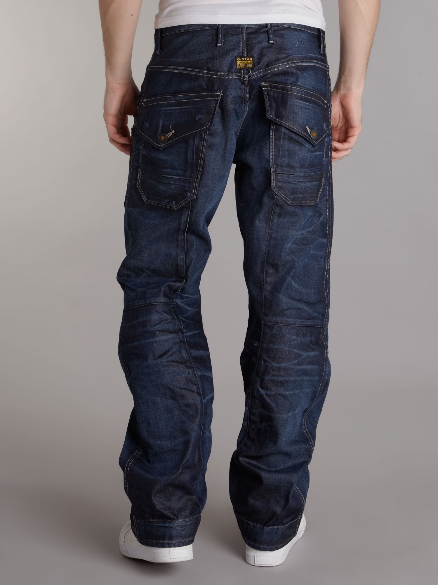 G-star raw Loose Fit Washed Jeans in Blue for Men | Lyst