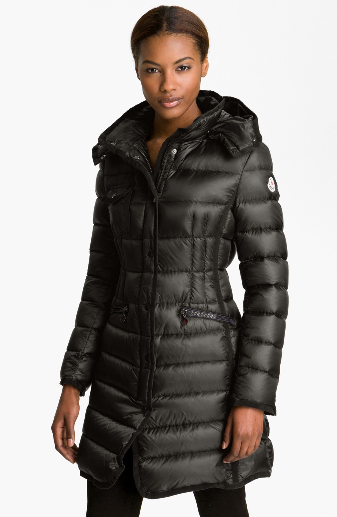 Moncler Hermine Long Down Coat in Green (Olive) | Lyst