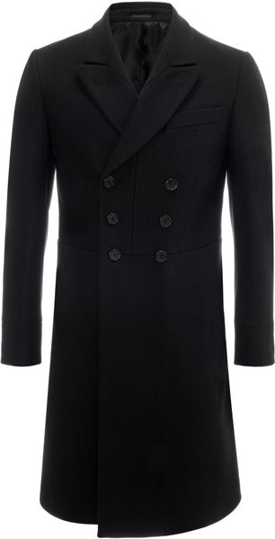 Alexander Mcqueen Wool Cashmere Double Breasted Coat in Black for Men ...