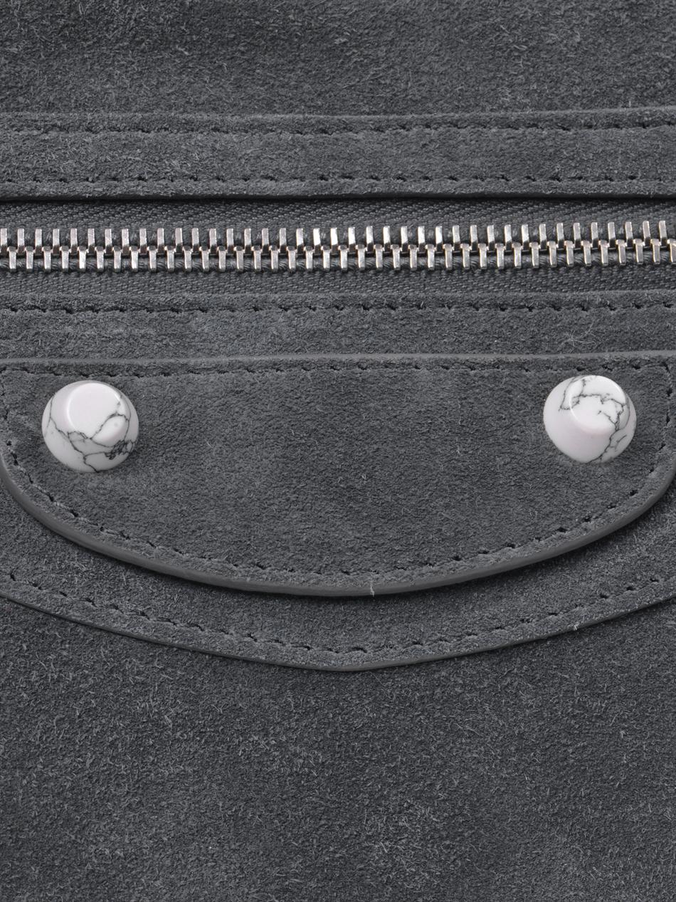 balenciaga suede bag grey