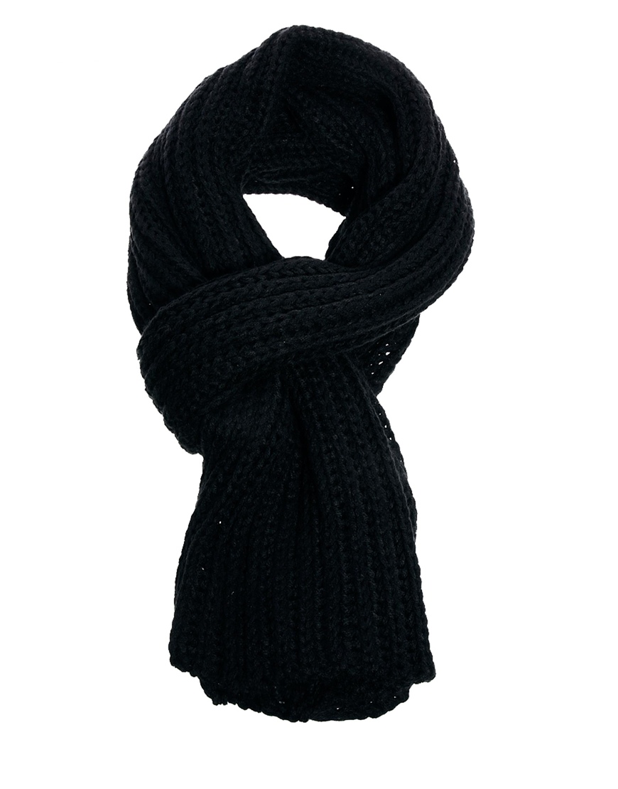 Lyst French Connection Chunky Knit Scarf in Black for Men