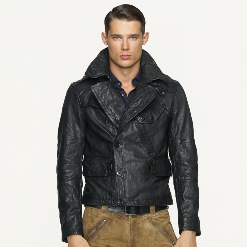 Lyst - Ralph Lauren Black Label Leather Patrol Jacket in Black for Men