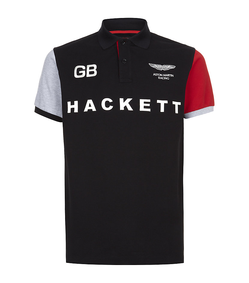 Hackett Aston Martin Short Sleeve Polo Shirt in Black for Men | Lyst
