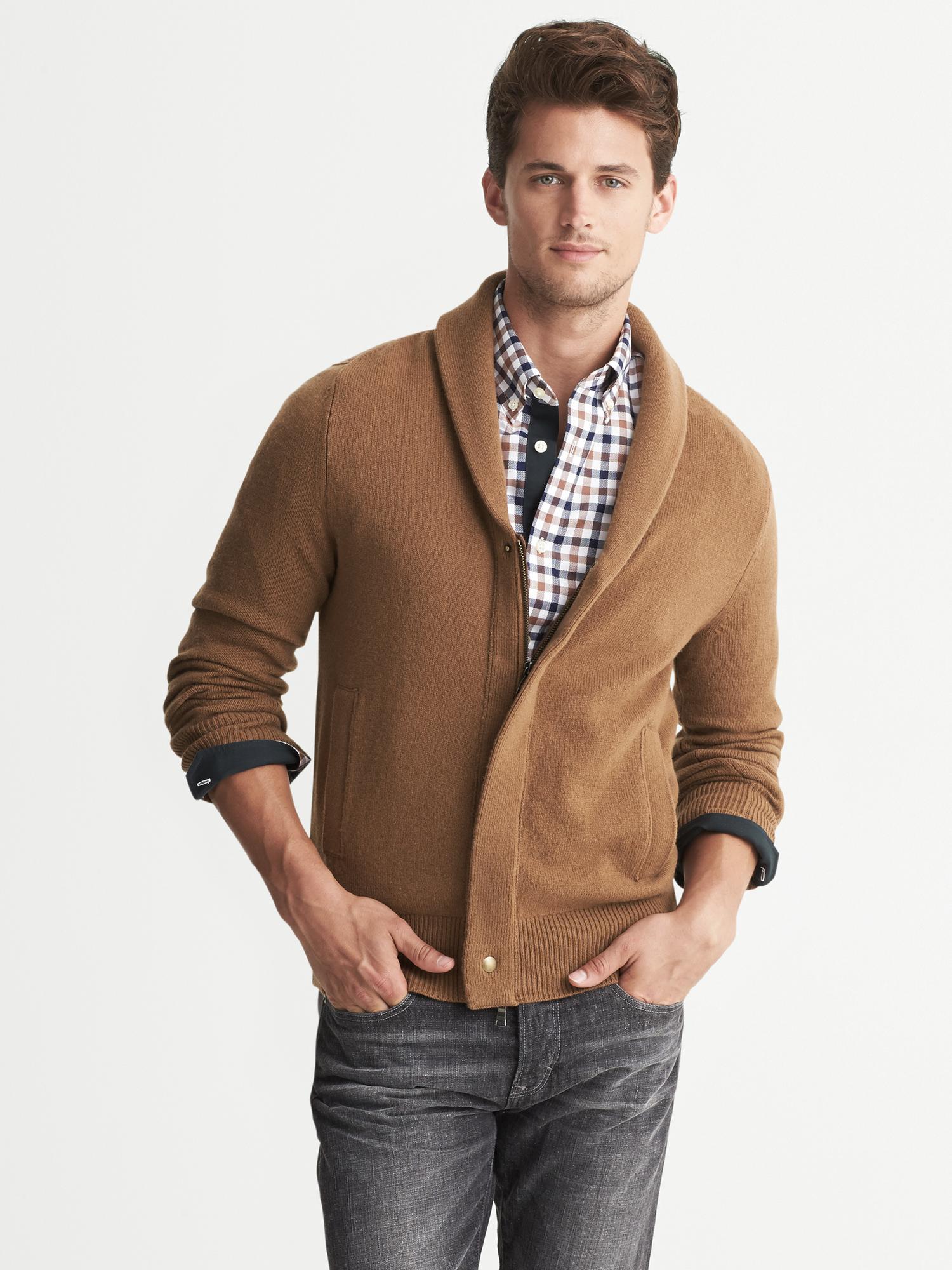 Banana Republic Modern Elbow Patch Cardigan New Brownie in Brown for ...