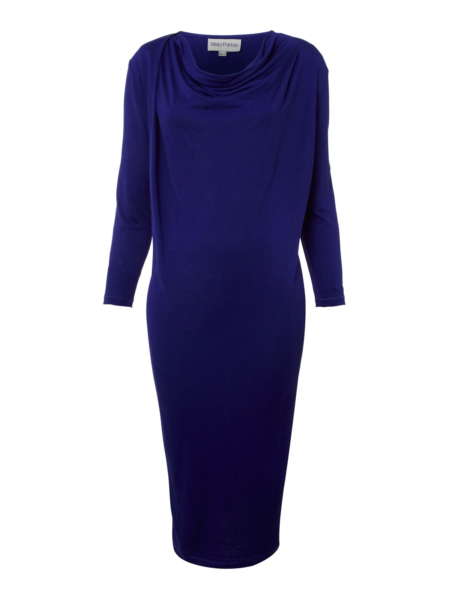 Mary portas Cowl Neck Jersey Dress in Purple | Lyst