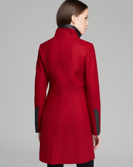 Via Spiga Coat - Ly Faux Leather in Red (Via Red) | Lyst
