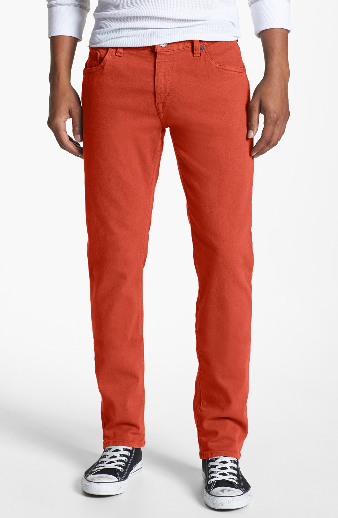 Volcom Vorta Slim Straight Leg Jeans in Orange for Men (Rust) | Lyst