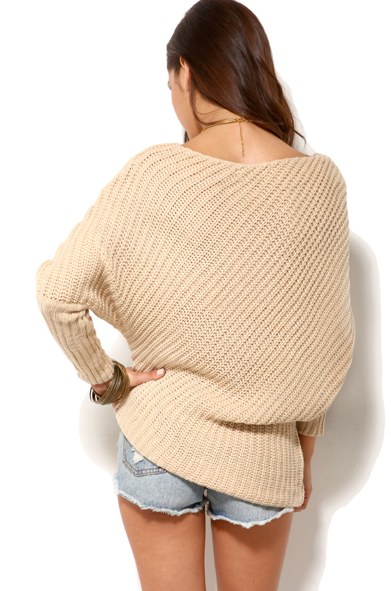 Lyst Akira Off Shoulder Cable Knit Sweater in Ivory in White