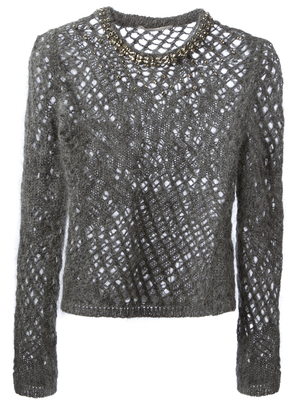 Ermanno scervino Loose Knit Sweater in Gray | Lyst