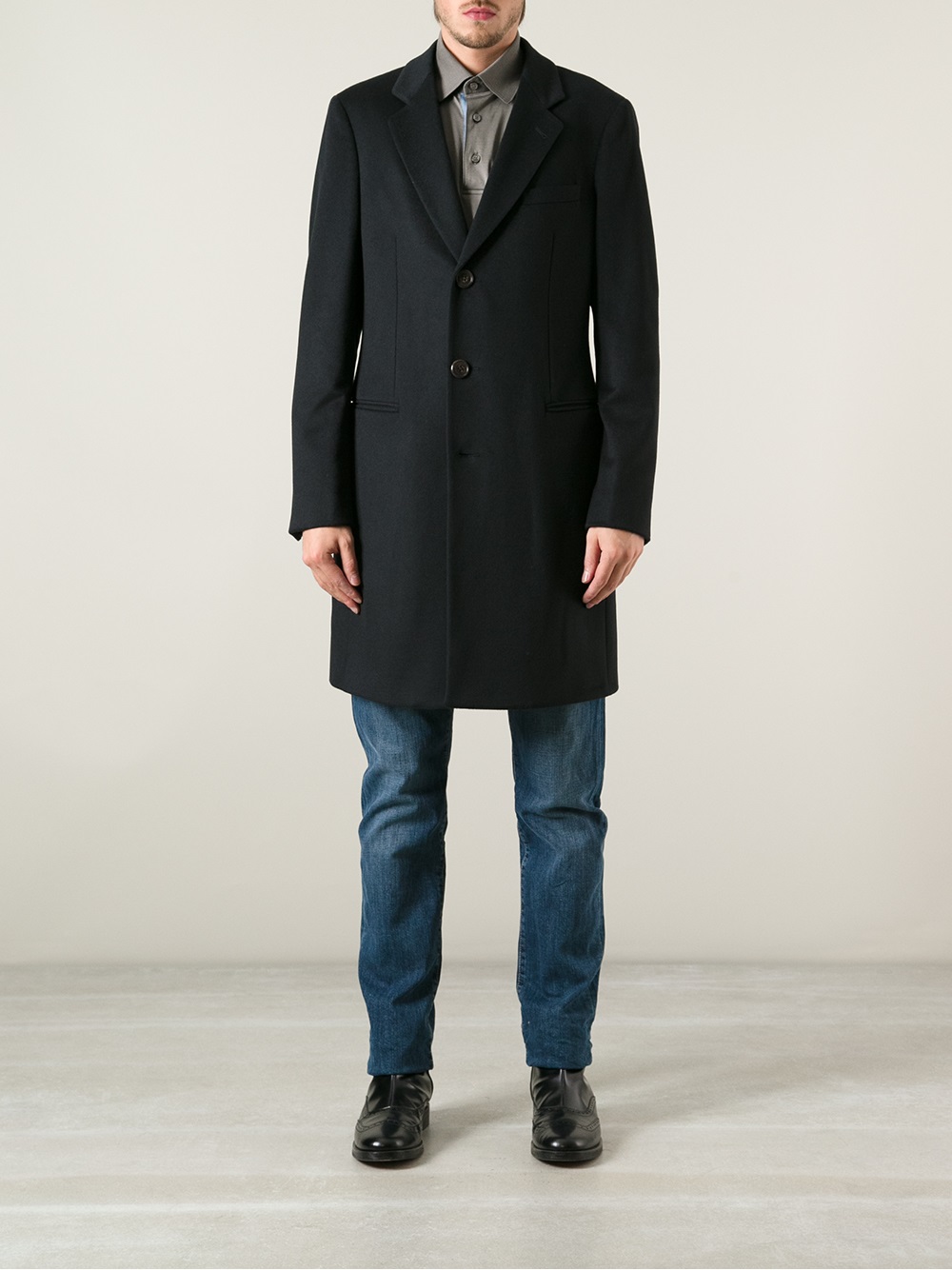 Lyst - Giorgio Armani Dress Coat in Black for Men