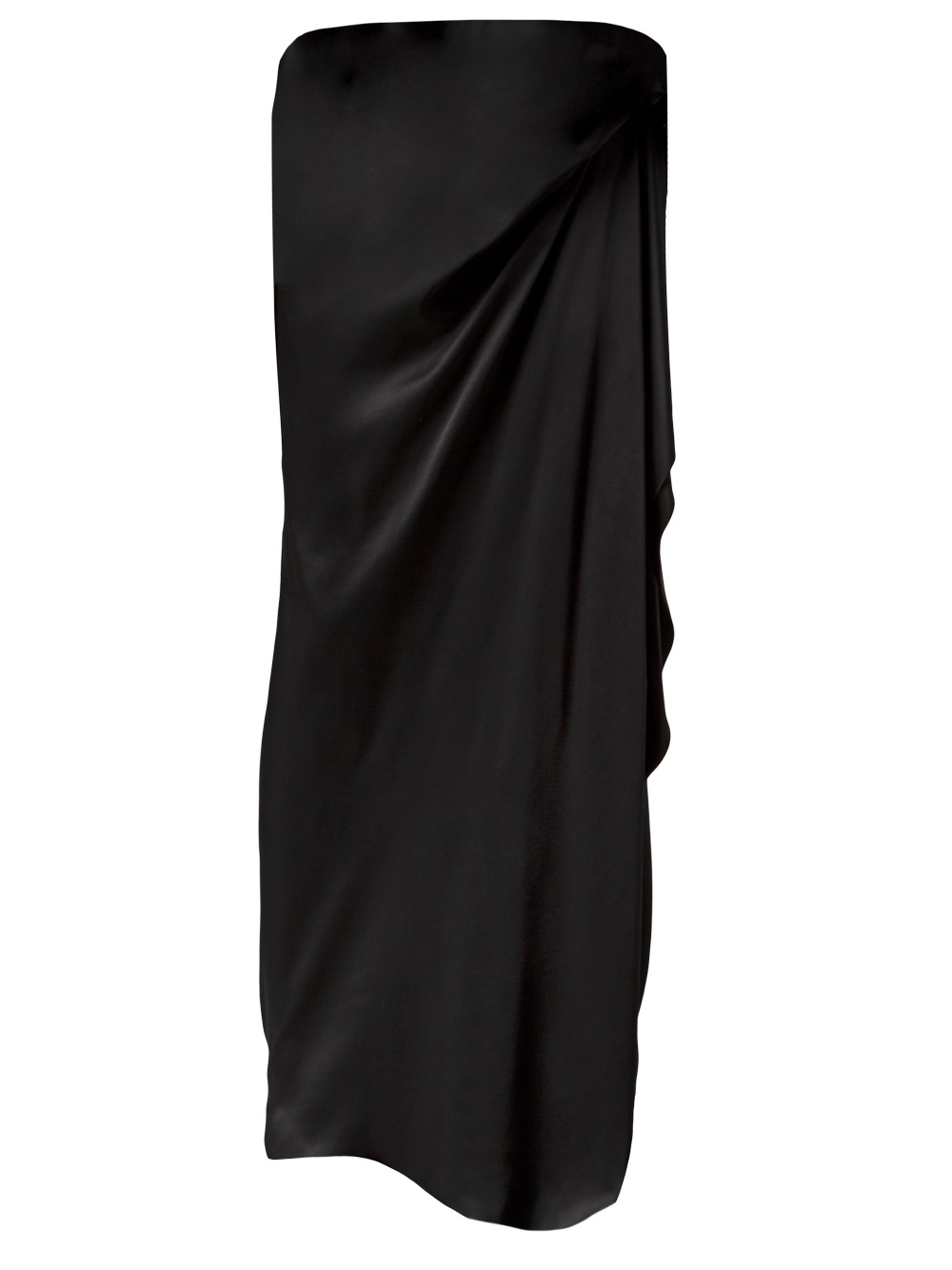 Lanvin Long Asymmetric Draped Skirt in Black | Lyst