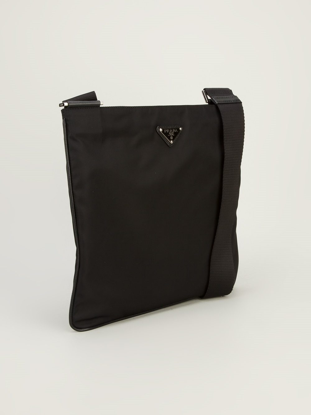 prada black leather messenger bag, prada crossbody leather bag