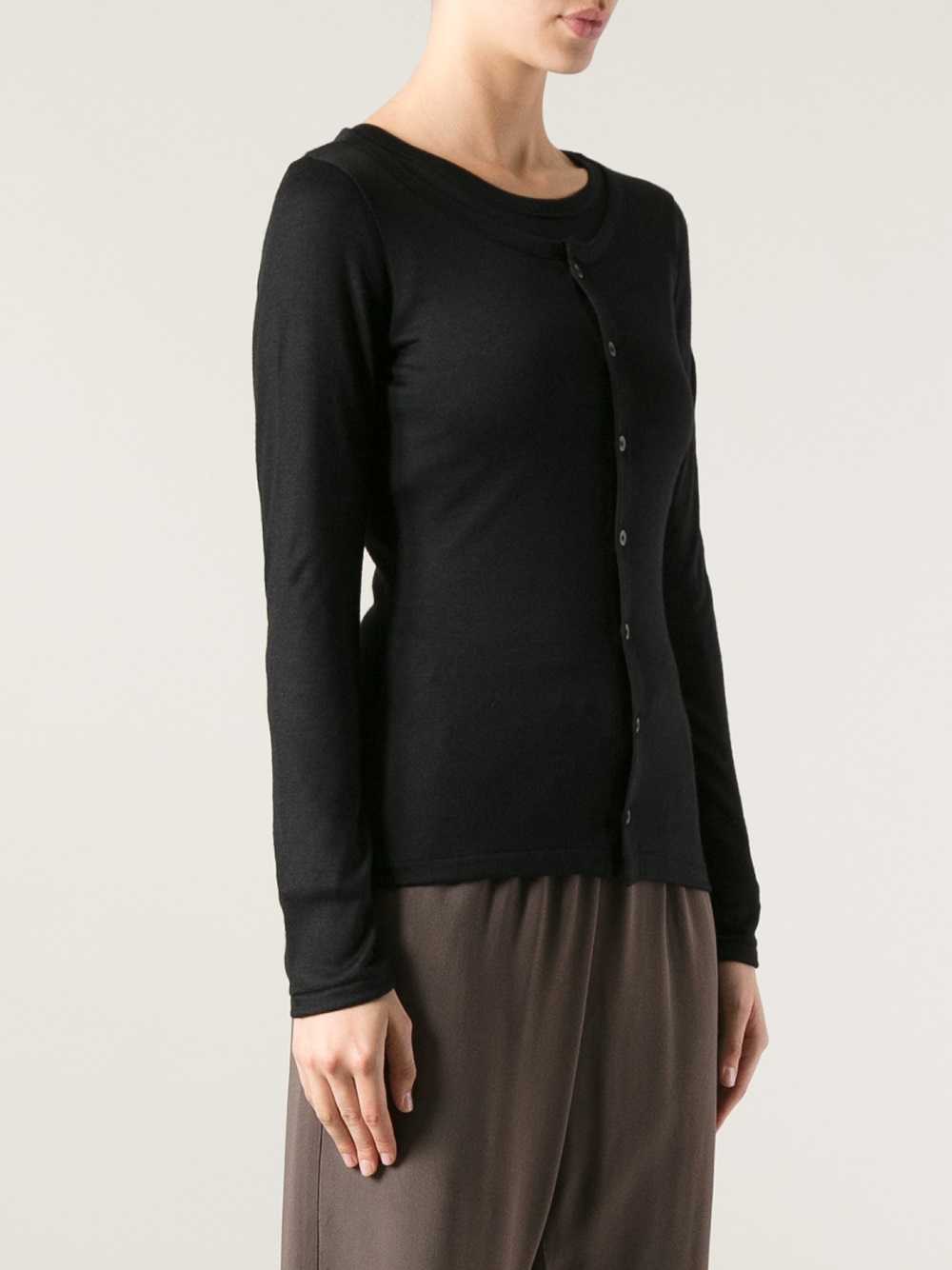 Lyst - Yohji Yamamoto Fitted Cardigan in Black