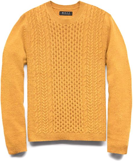 21men Crisp Cable Knit Sweater in Orange for Men (Mustard) | Lyst
