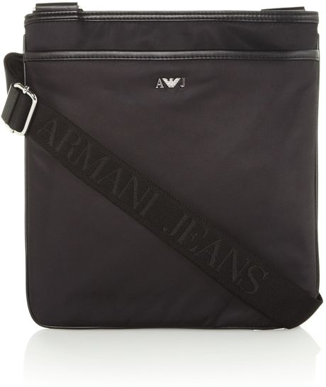 Armani Jeans Nylon Large Man Pouch in Black for Men | Lyst