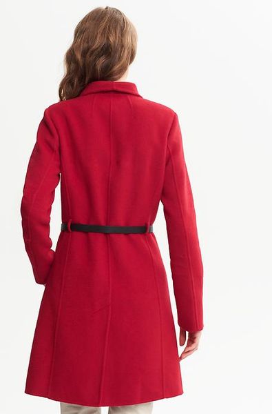 Banana Republic Monogram Belted Red Wool Coat in Red (Saucy red ) | Lyst