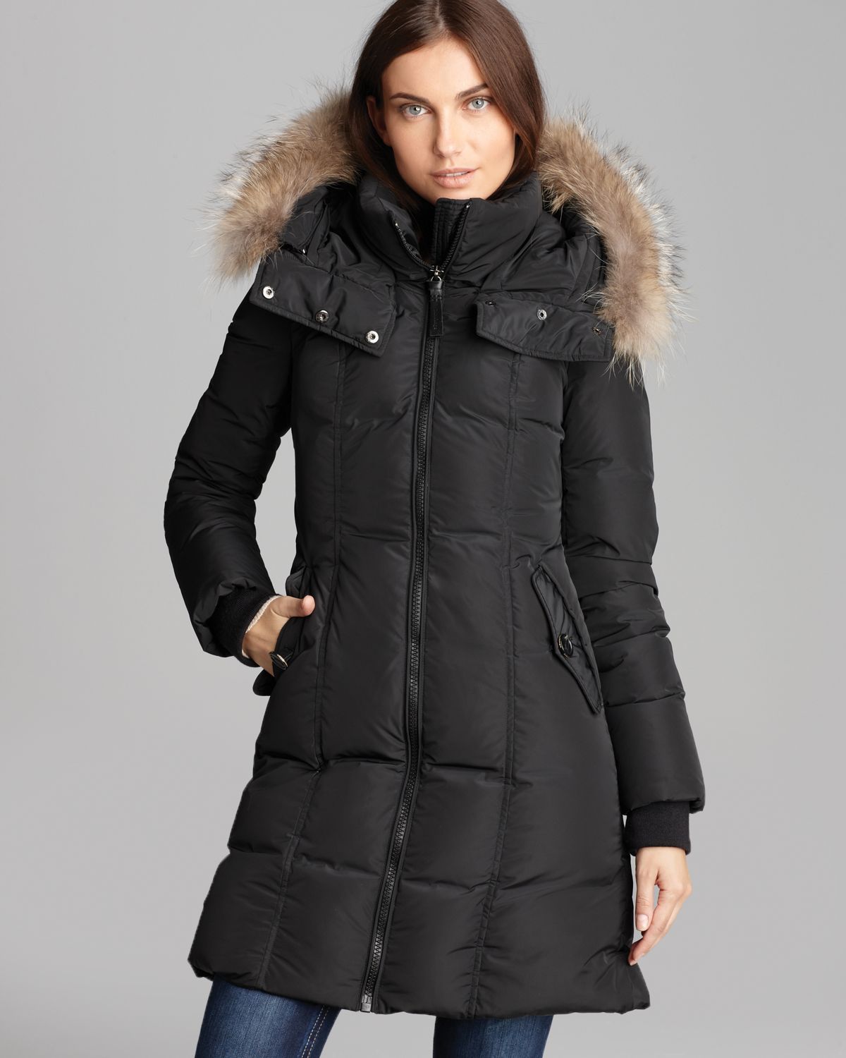 Mackage Down Coat Eileen Lavish Fur Trim Hood in Black | Lyst