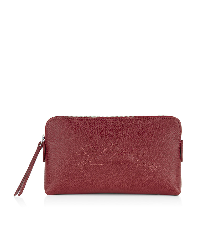 Longchamp Veau Foulonne Cosmetic Bag in Red | Lyst
