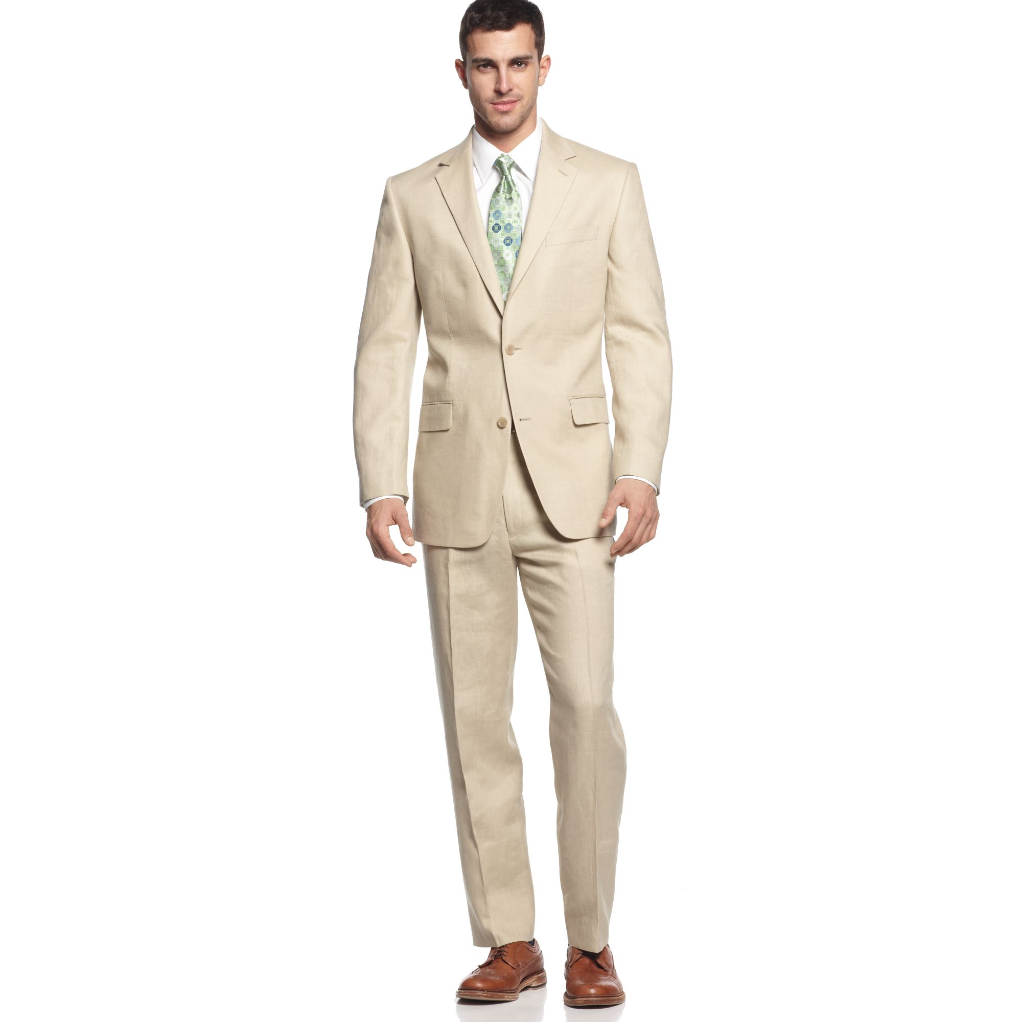 Lyst - Michael Kors Natural Linen Suit in Natural for Men