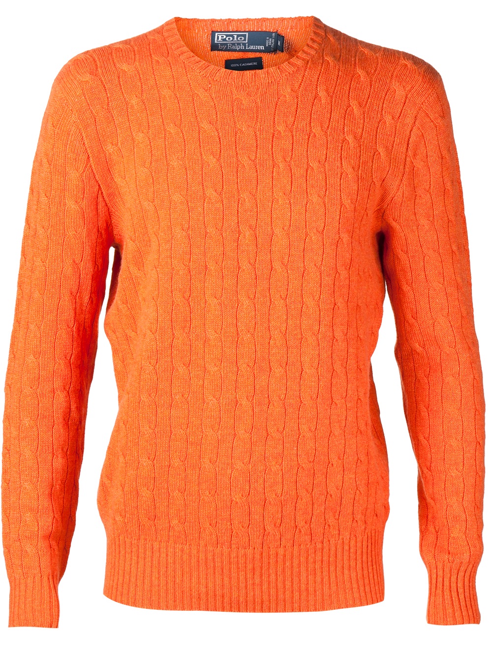 Lyst - Polo Ralph Lauren Cashmere Cable Knit Sweater in Orange for Men