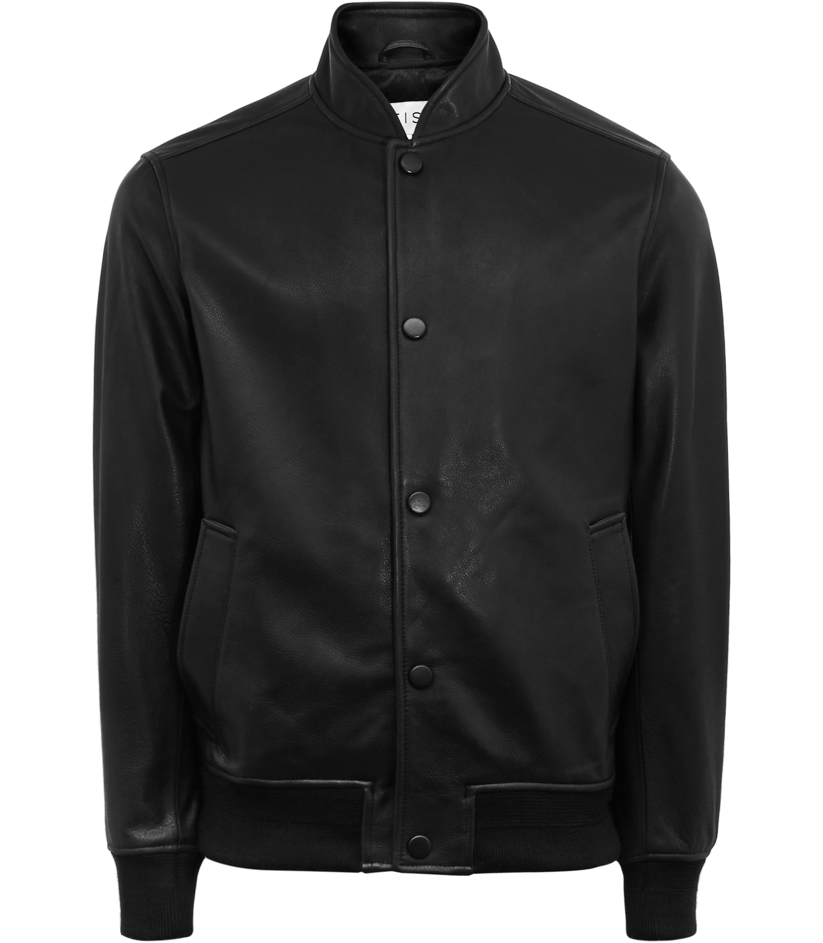 Lyst - Reiss Hove Leather Bomber Jacket in Black for Men