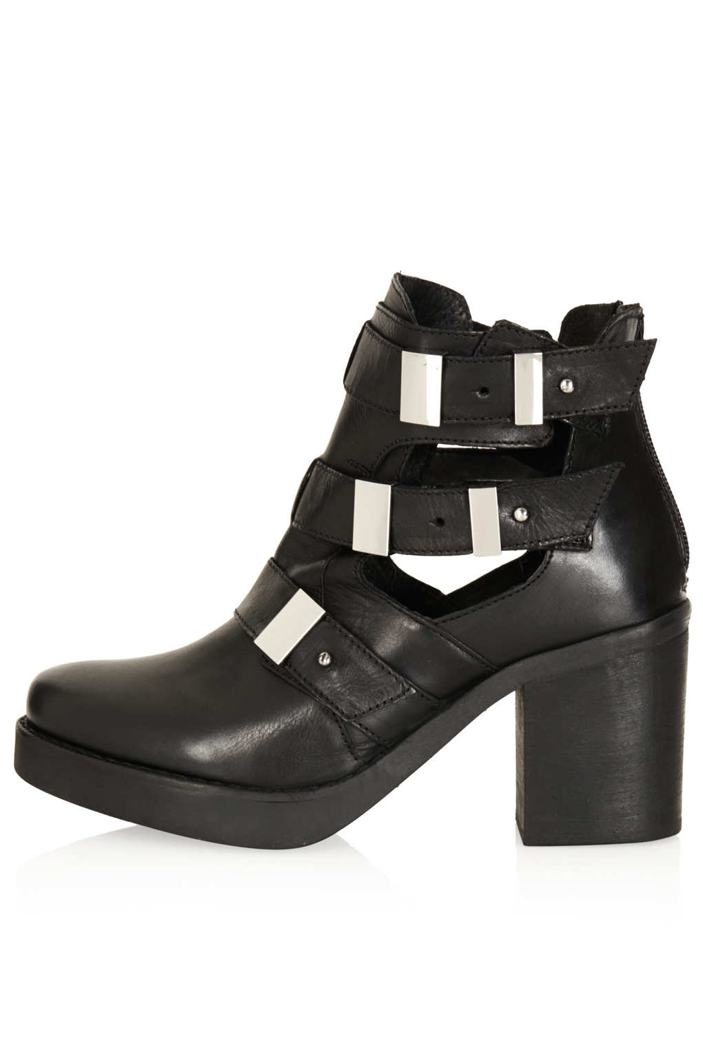 Lyst - Topshop Aubrey2 Cut Out Boots in Black