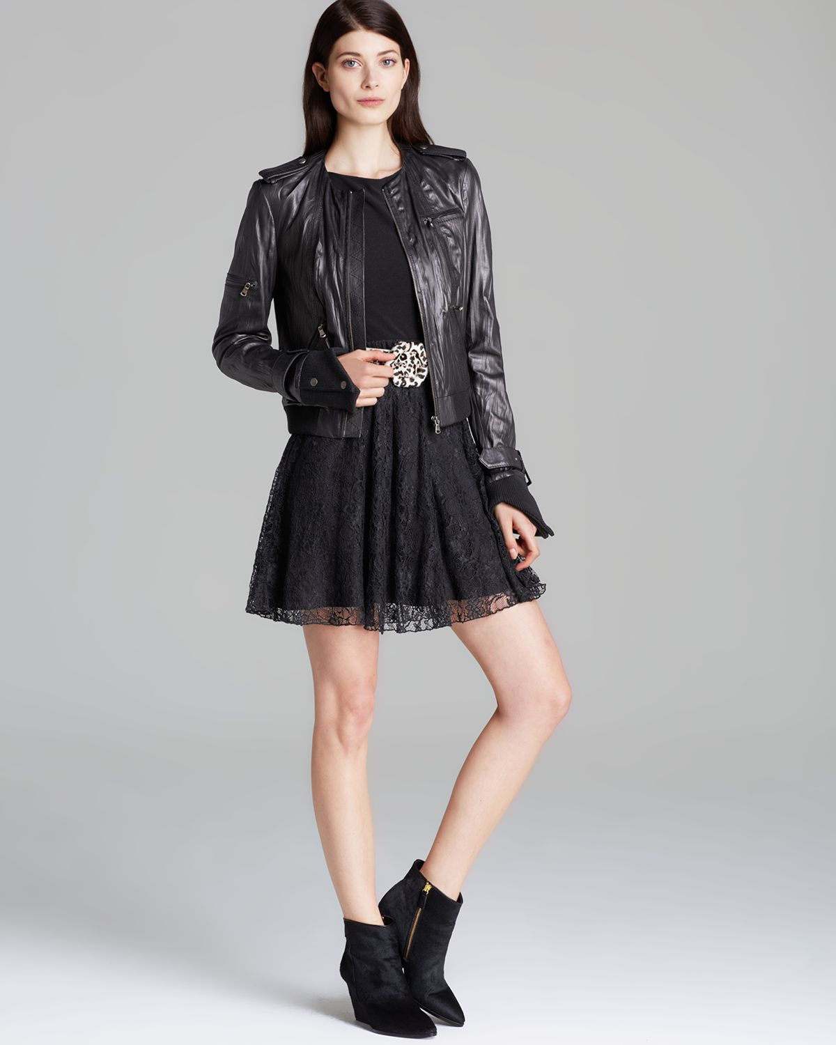 Alice Olivia Jacket Monrow Leather In Black Lyst Gallery