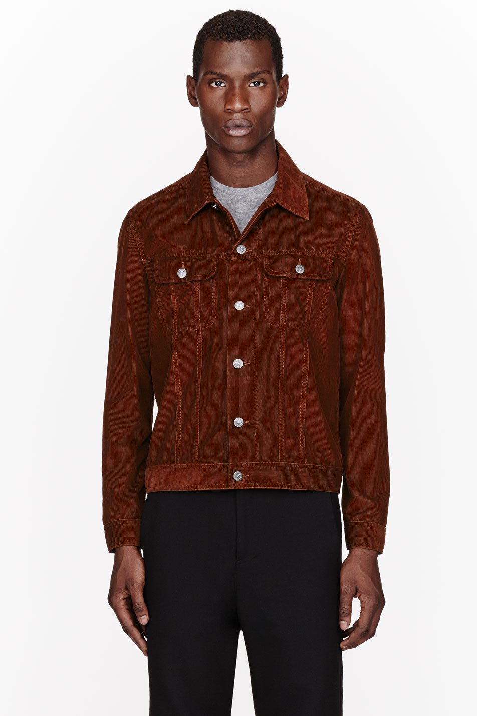 red corduroy overshirt