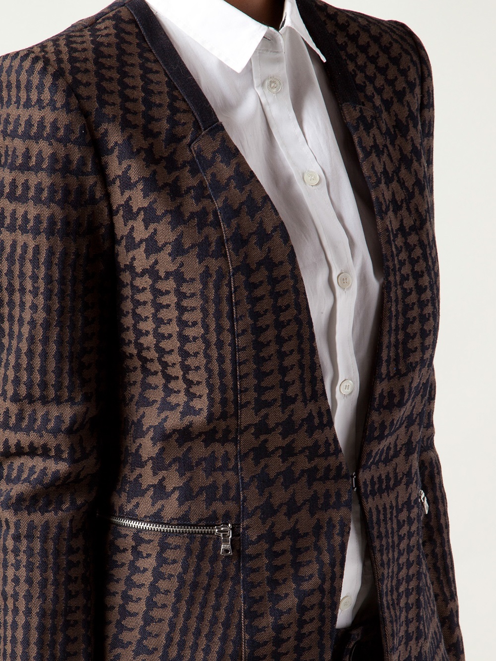Lyst Cut25 by yigal azrouël Houndstooth Jacket in Brown