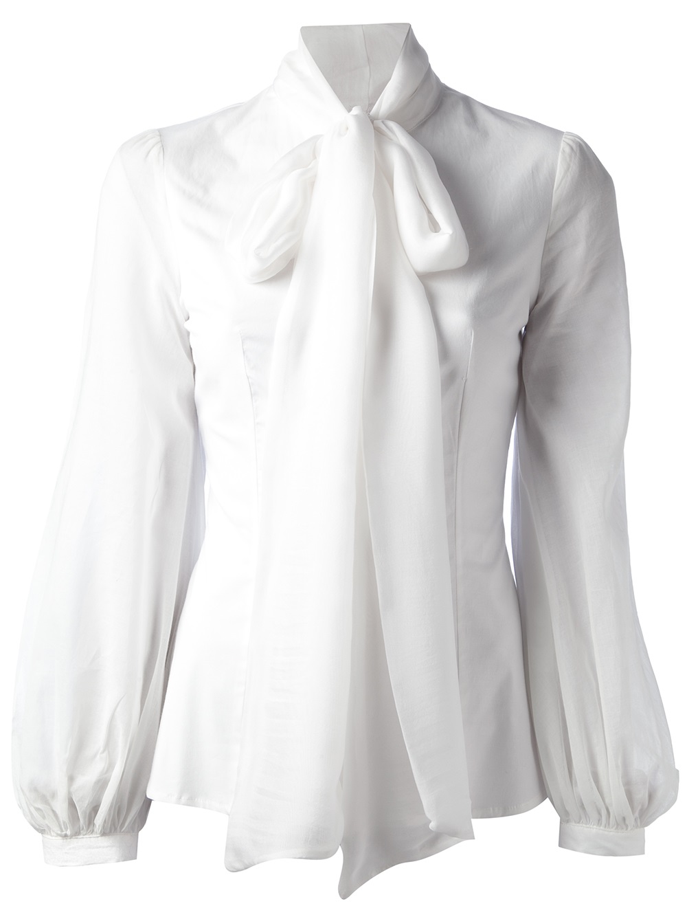 Dondup Pussy Bow Blouse in White | Lyst