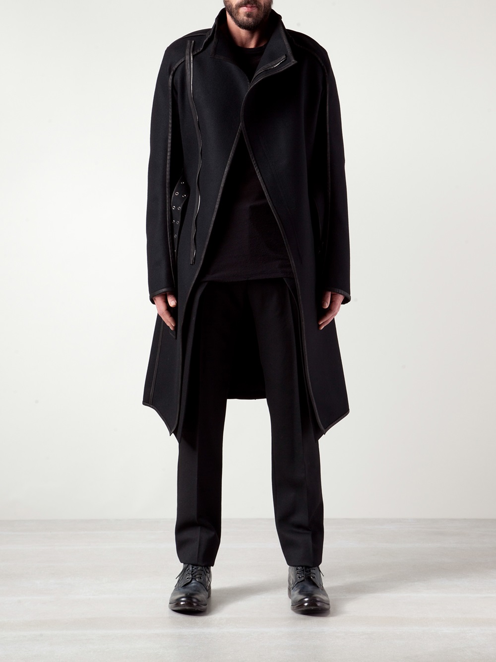 Gareth pugh High Collar Trench Coat in Black for Men | Lyst
