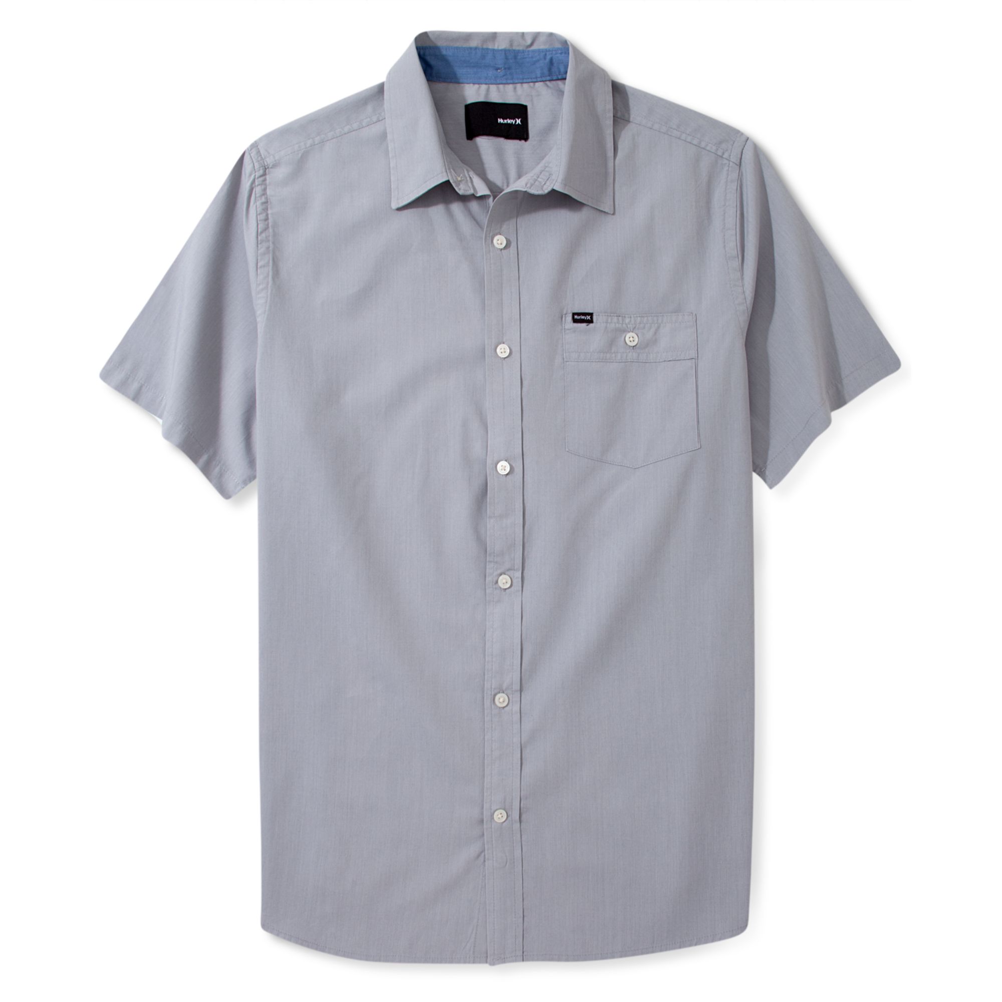 Hurley Short Sleeve Button Front Shirt in Blue for Men (Concrete) | Lyst