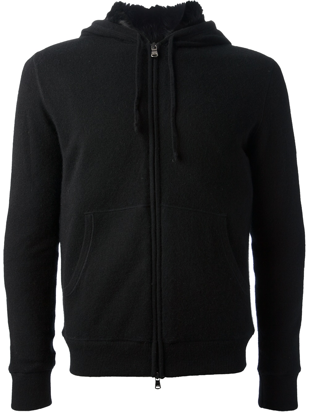 Michael Kors Cashmere Rabbit Lined Hoodie in Black for Men - Lyst