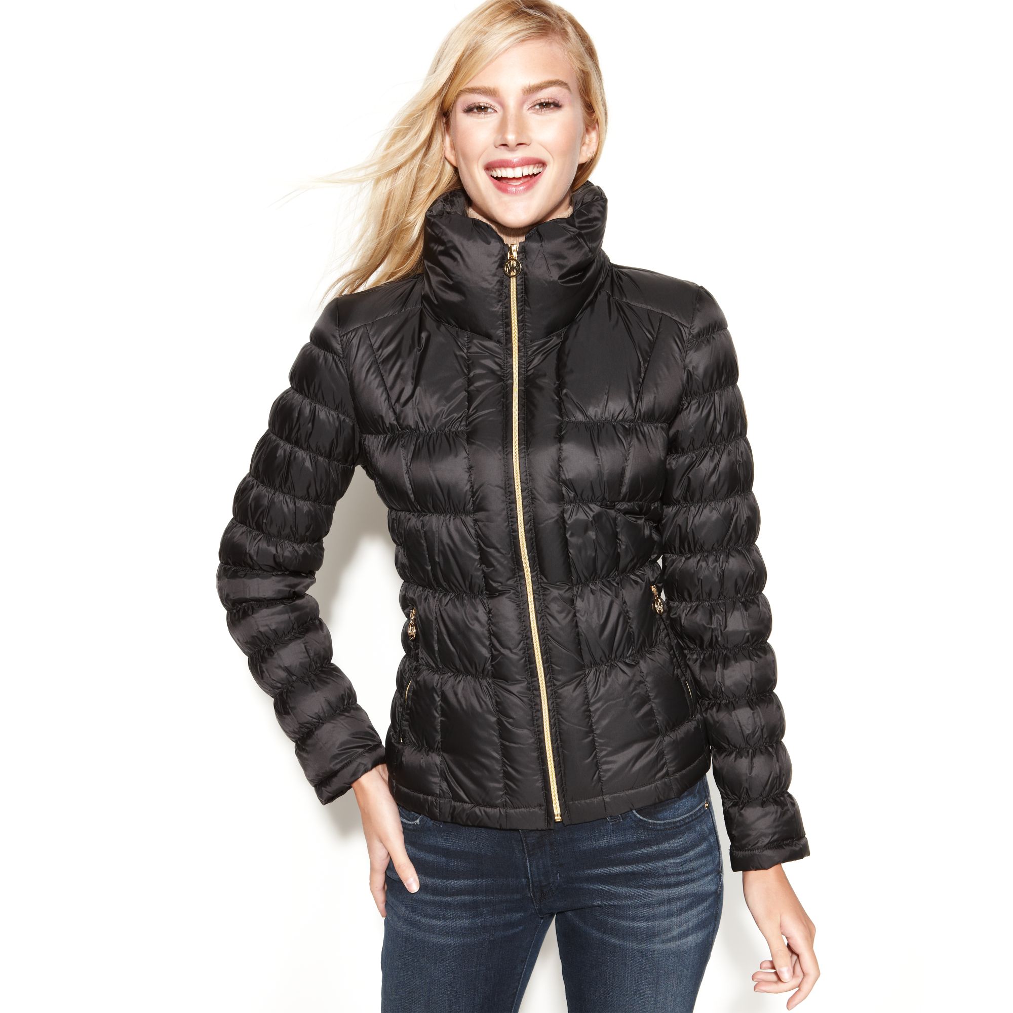 Lyst Michael Kors Quilted Packable Down Puffer In Black