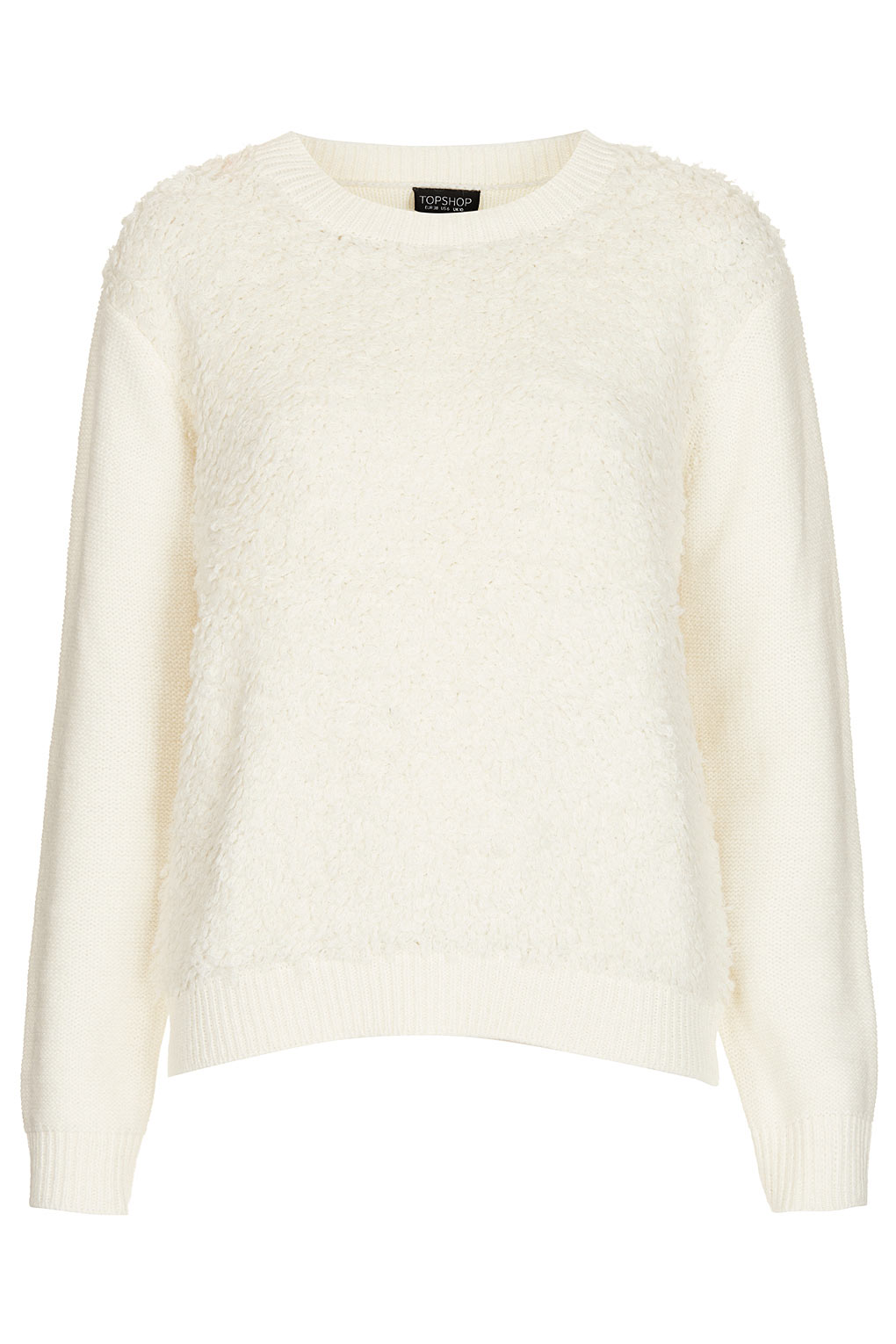 Lyst - Topshop Knitted Loopy Stitch Jumper in White