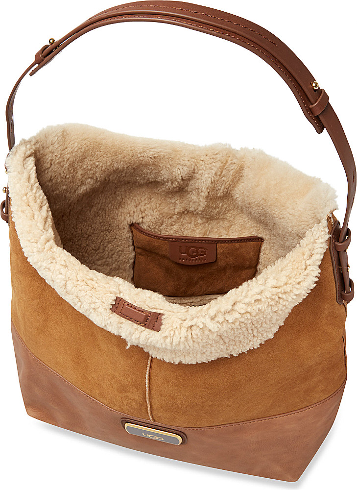 Lyst - Ugg Kayte Shearling Hobo Bag in Brown