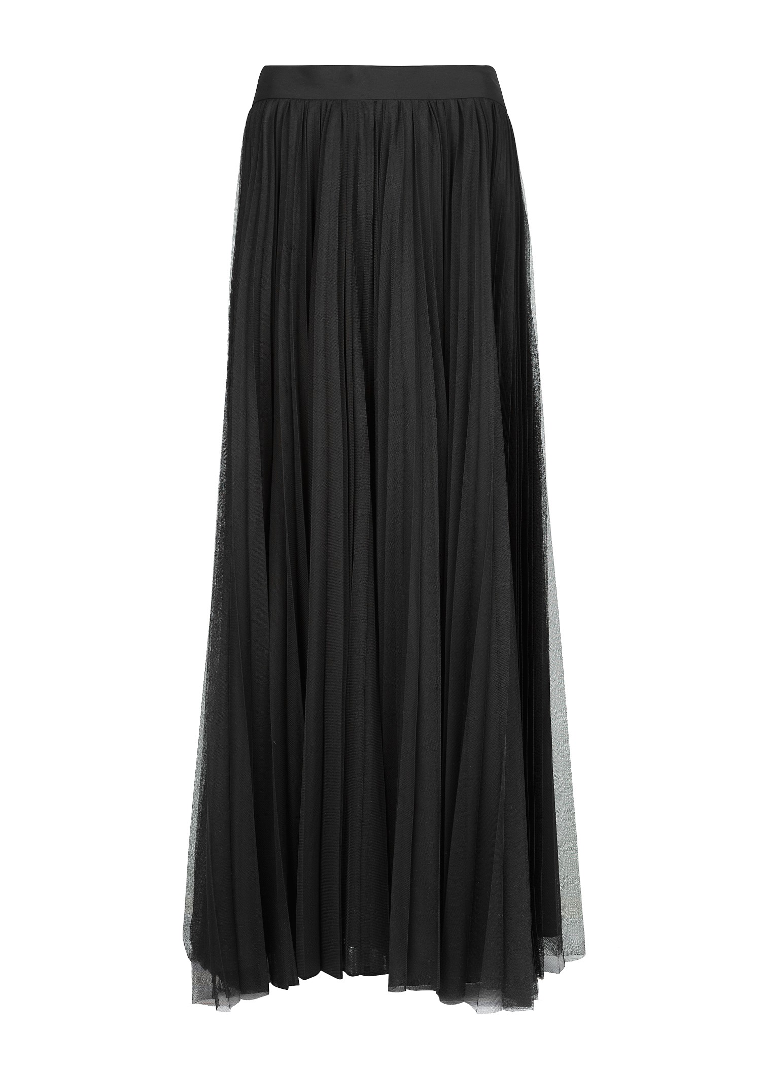 Mango Pleated Tulle Long Skirt In Black Lyst