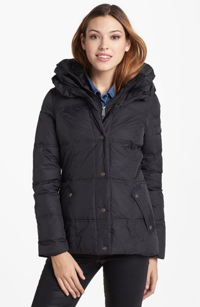 Dkny Double Pillow Collar Down Feather Jacket in Black | Lyst