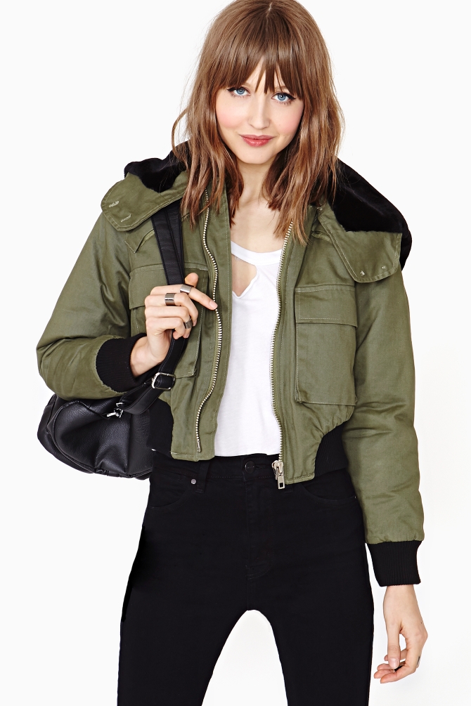 Lyst - Nasty Gal Unif Trench Bomber Jacket in Green