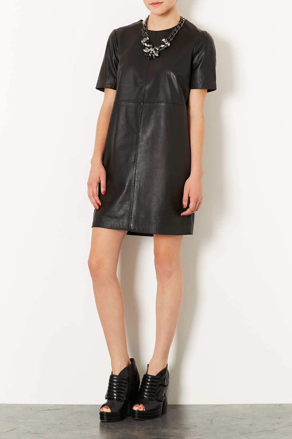 topshop leather dress