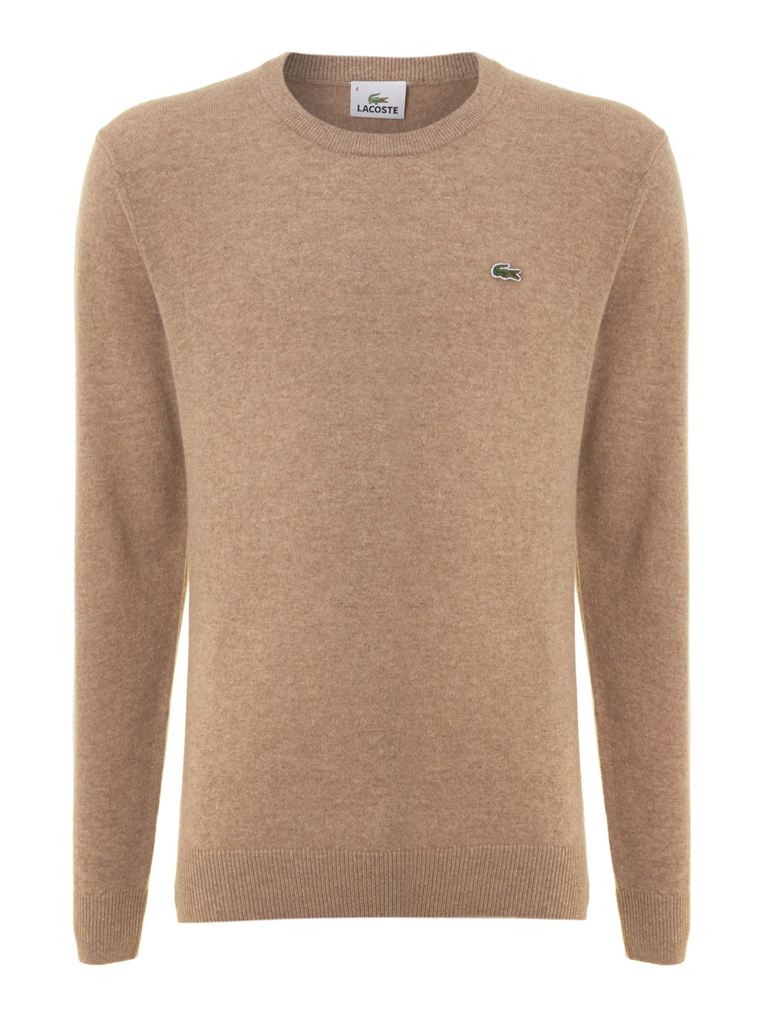 Lacoste Crew Neck Wool Sweater in Brown for Men (Light Brown) | Lyst