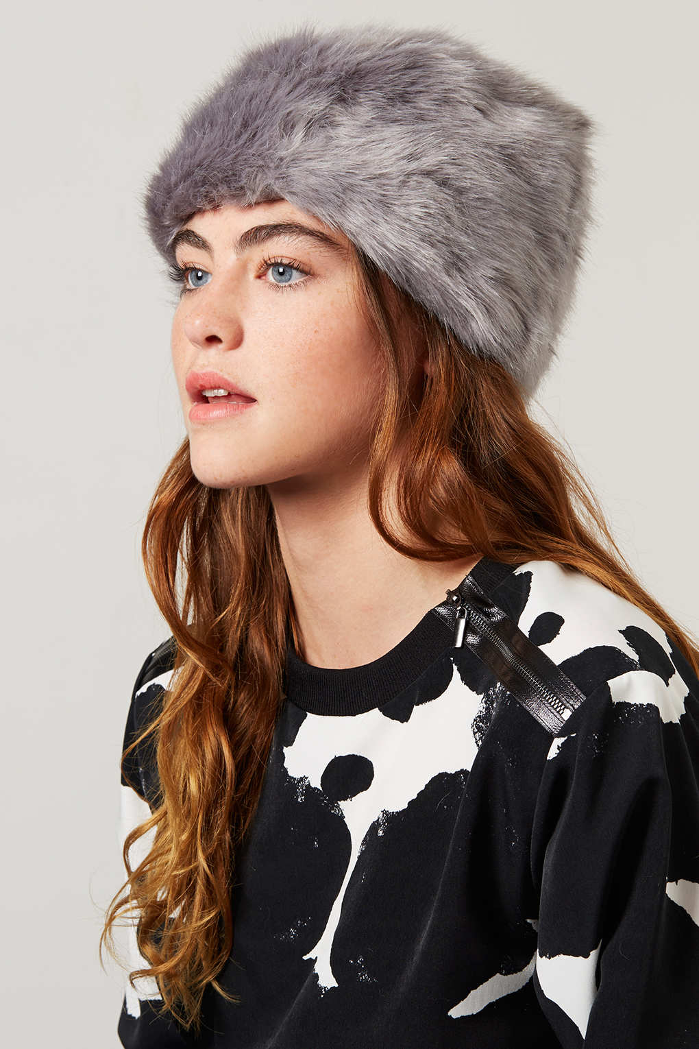 Lyst - Topshop Traditional Fur Cossack Hat in Gray