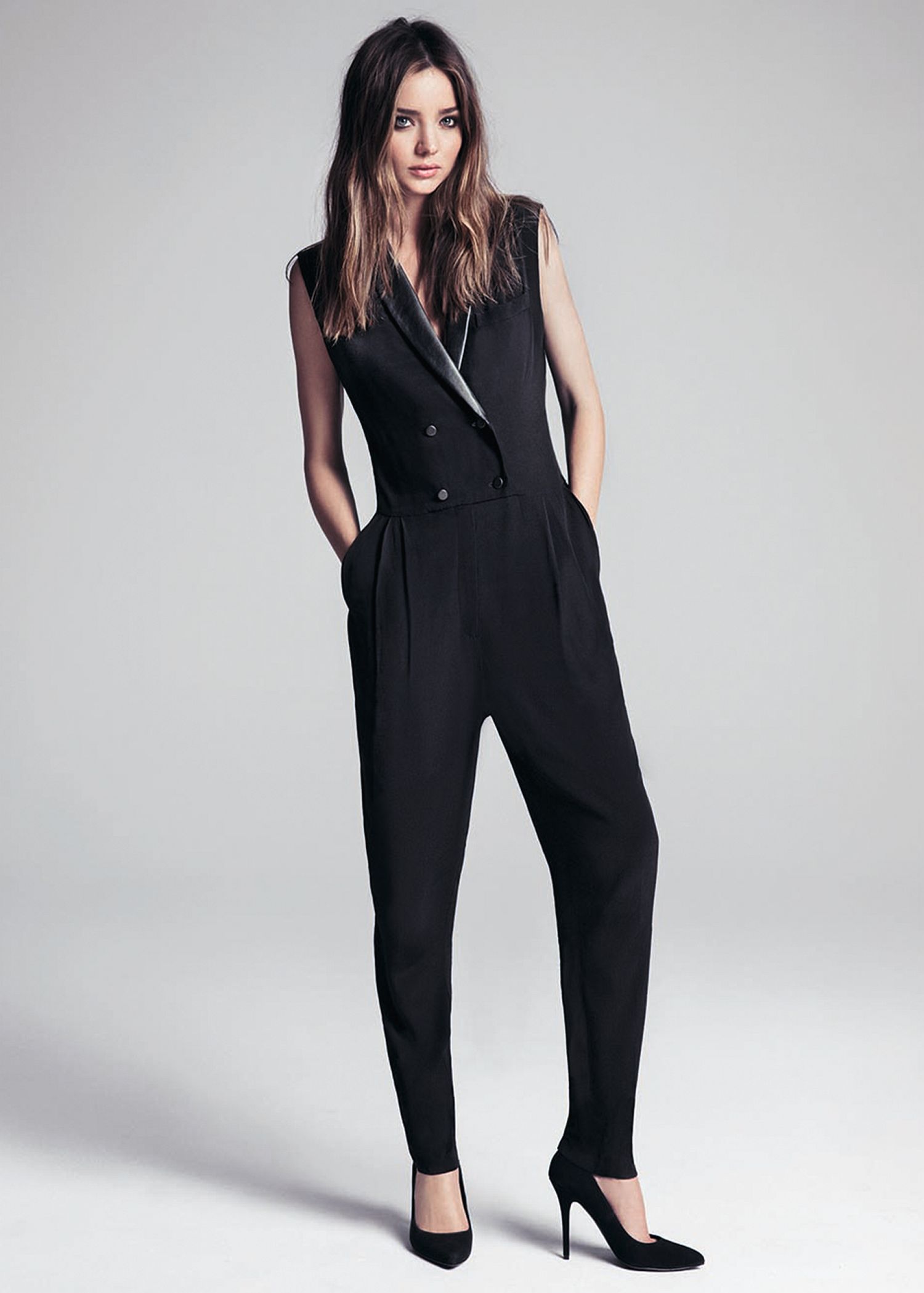 Lyst - Mango Tuxedo Style Jumpsuit in Black