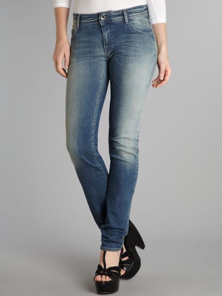 Armani Jeans Sparkle Pocket Detail Skinny Leg Jeans in Blue (Denim) | Lyst